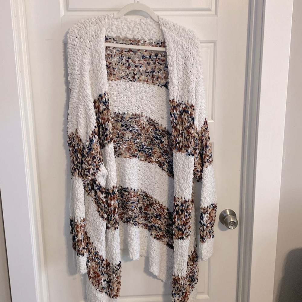 Open Front Popcorn Cardigan